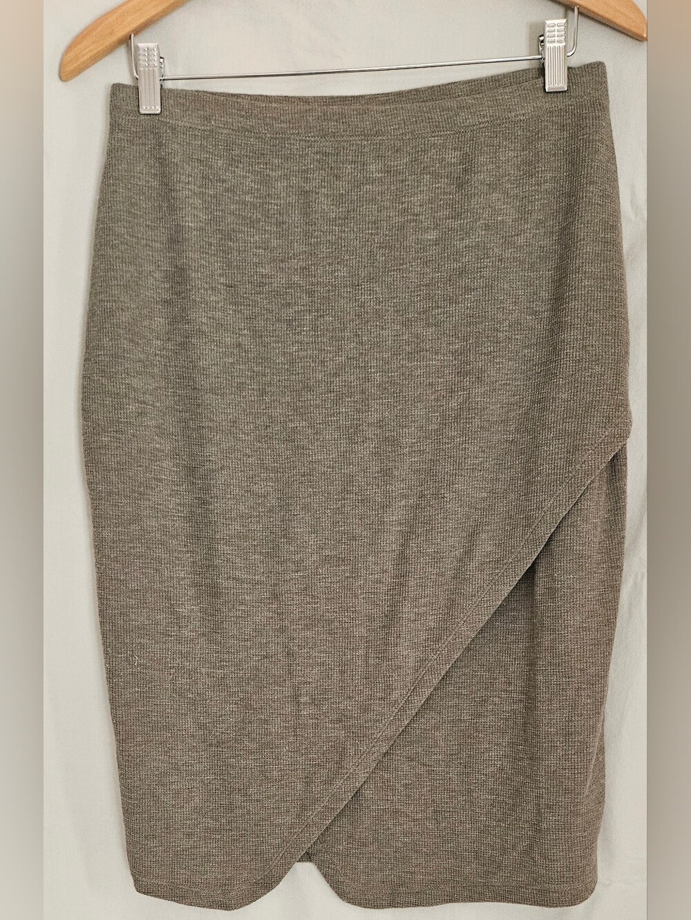 Versatile Taupe Knit Pencil Skirt